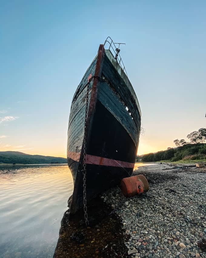 Old Boat of Caol at High Tide