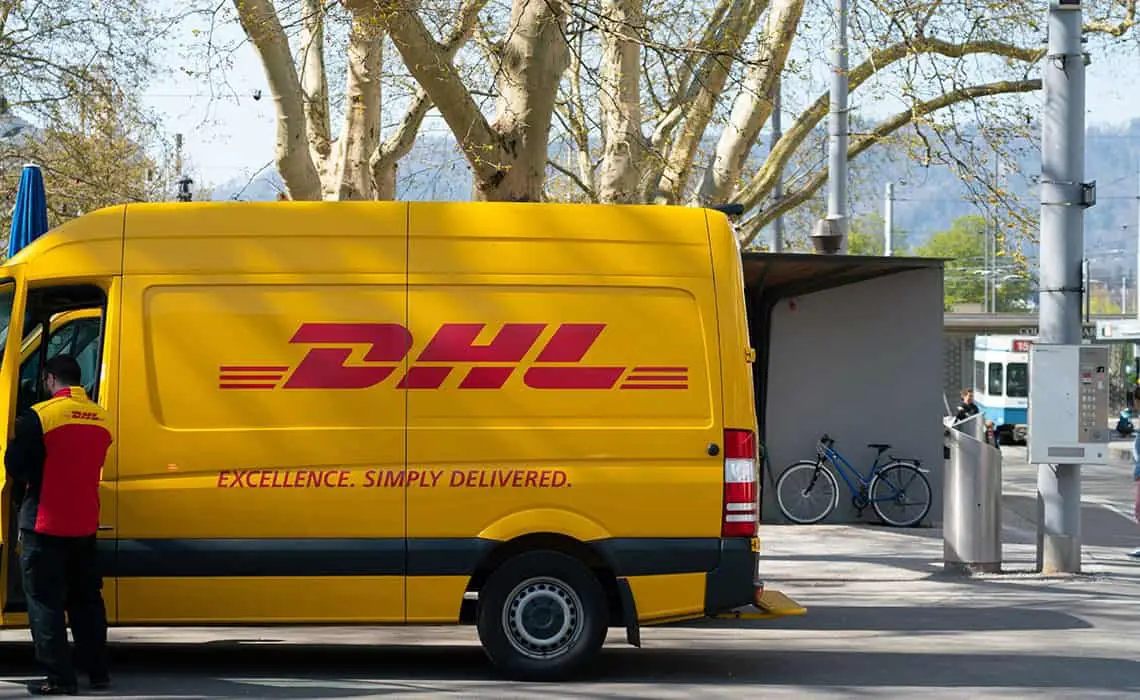 a DHL fleet van, perfect for a camper conversion