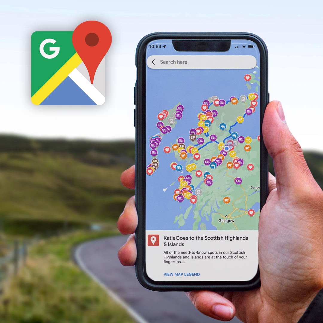 Google Map Legend of the Scottish Highlands on iPhone