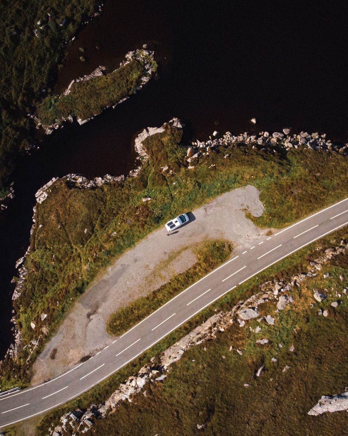 Campervan Outer Hebrides: A Drone Shot of Katie's Van on the Isle of Lewis