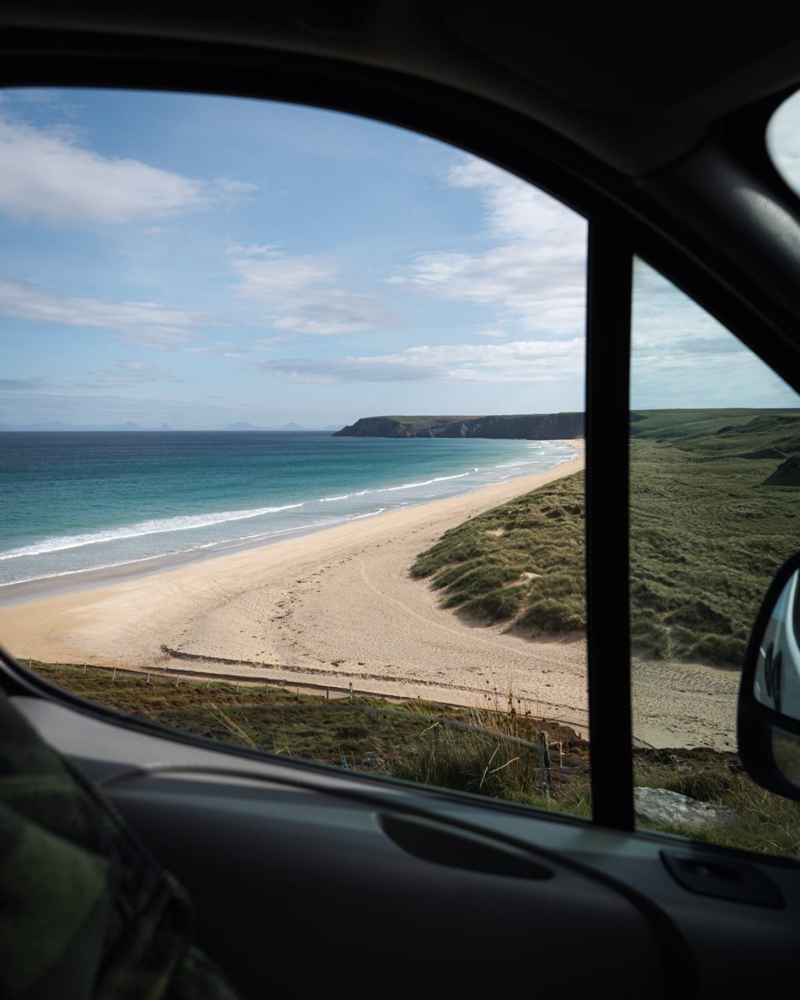 Visit Lewis and Harris Guide: Tolsta Beach from a Campervan