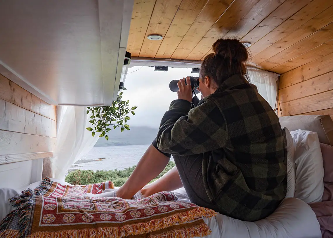 Katie in her Camper on the Isle of Mull