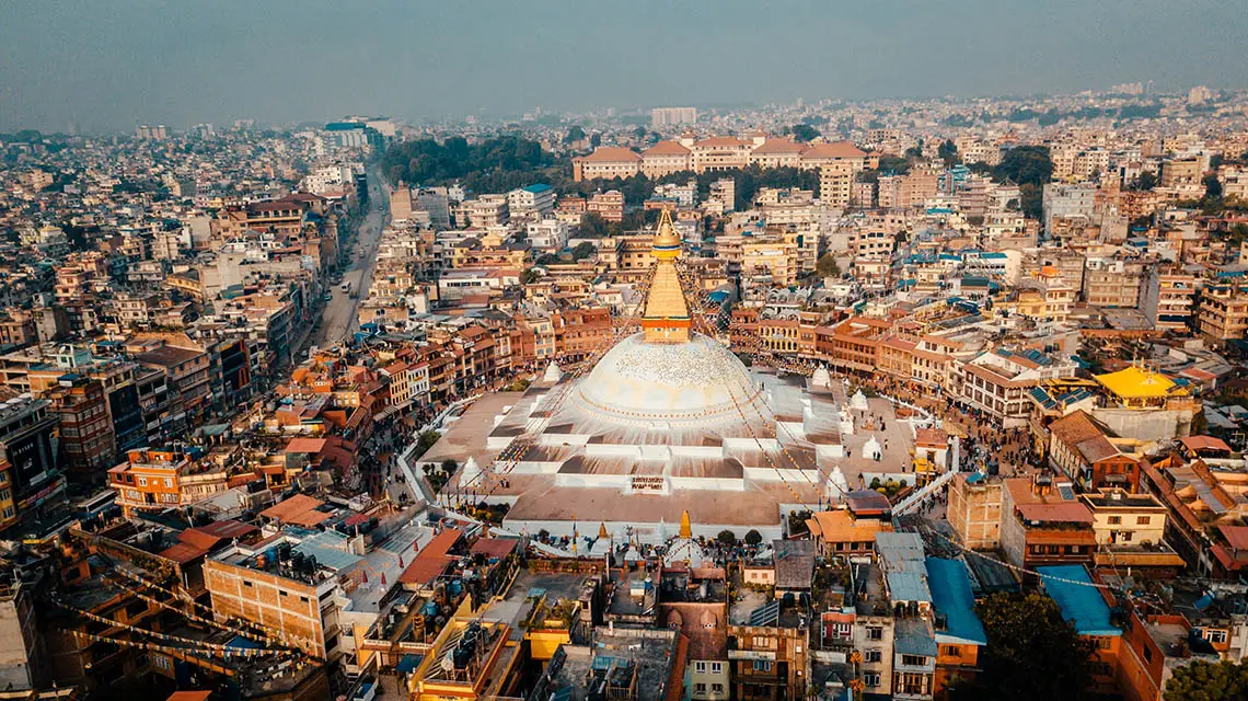 Aerial View of Kathmandu in Nepal