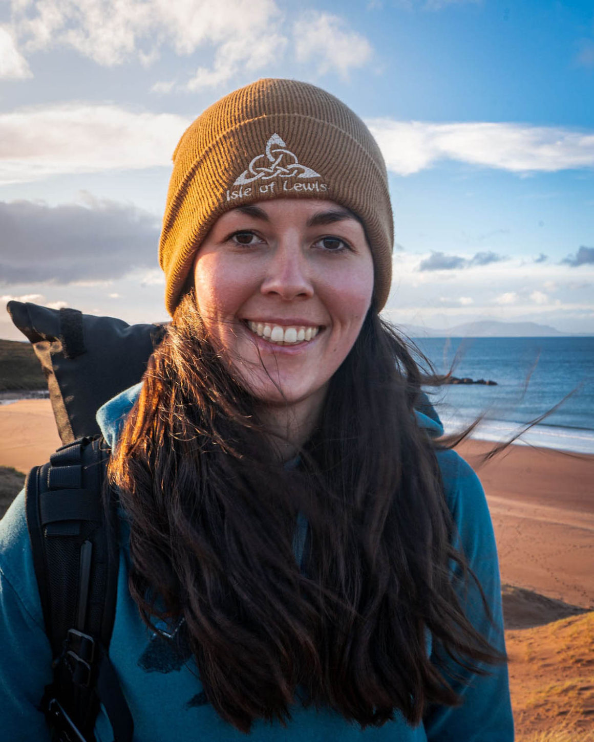 Portrait of Katie on Red Point Beach near Gairloch